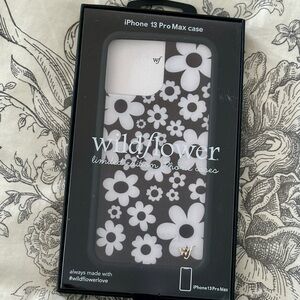 Wildflowers iPhone 13 Pro Max Case - Black and White Floral